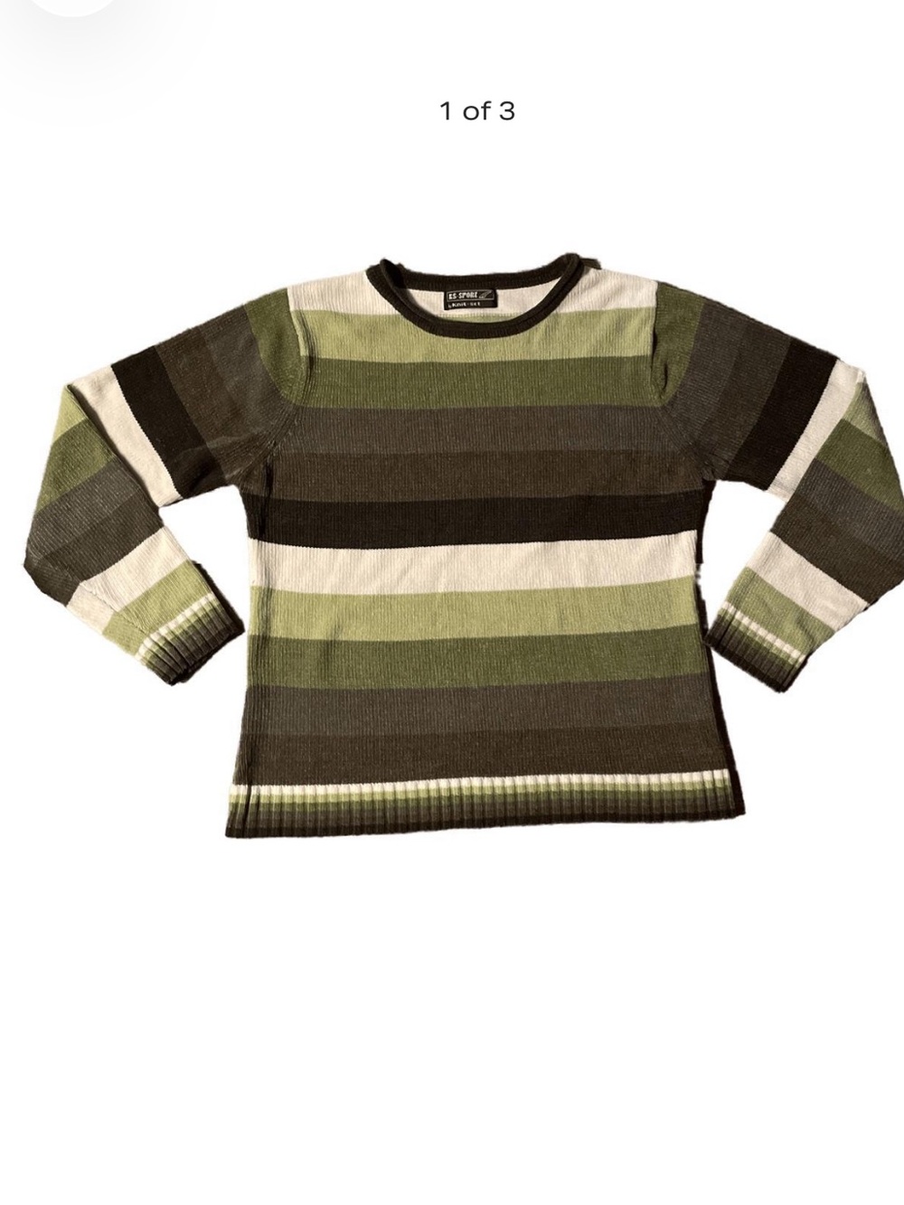 Olive Green Striped Sweater
